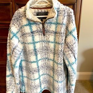 True Grit Quarter Zip Plaid Pullover Size Medium